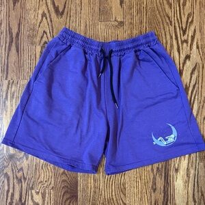 ROMWE Purple sleeping skeleton drawstring  Shorts